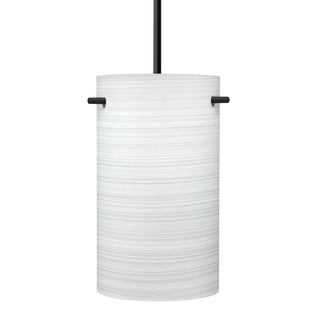 Buy black-with-chalk-glass-and-white-shade Besa Tamburo Pendant Outdoor (Damp) Pendant by Besa