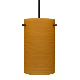 Buy black-with-oak-glass-and-yellow-shade Besa Tamburo Pendant Outdoor (Damp) Pendant by Besa