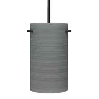 Buy black-with-titan-glass-and-silver-gray-shade Besa Tamburo Pendant Outdoor (Damp) Pendant by Besa