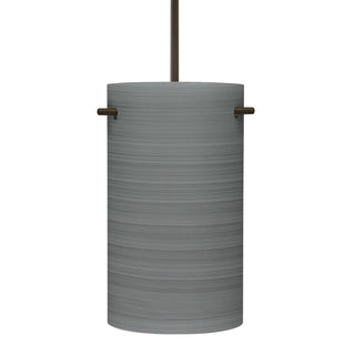 Buy bronze-with-titan-glass-and-silver-gray-shade Besa Tamburo Pendant Outdoor (Damp) Pendant by Besa