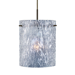 Buy bronze-with-clear-stone-glass-and-clear-textured-shade Besa Tamburo Pendant Outdoor (Damp) Pendant by Besa