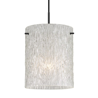 Buy black-with-glitter-stone-glass-and-clear-textured-shade Besa Tamburo Pendant Outdoor (Damp) Pendant by Besa