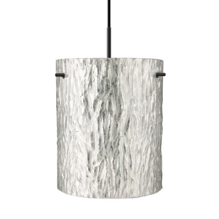 Buy black-with-stone-gold-foil-glass-and-silver-gray-shade Besa Tamburo Pendant Outdoor (Damp) Pendant by Besa