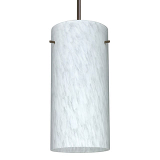 Buy bronze-with-carrera-glass-and-white-shade Besa Stilo Pendant Outdoor (Damp) Pendant by Besa