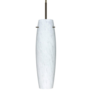 Buy bronze-with-carrera-glass-and-white-shade Besa Suzi Pendant Outdoor (Damp) Pendant by Besa