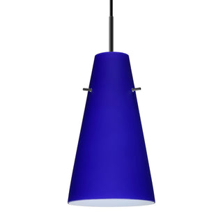 Buy black-with-cobalt-blue-matte-glass-and-blue-shade Besa Cierro Pendant Outdoor (Damp) Pendant by Besa