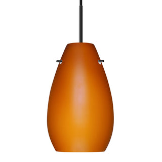 Buy black-with-amber-matte-glass-and-orange-shade Besa Pera Pendant Outdoor (Damp) Pendant by Besa