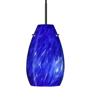 Buy black-with-blue-cloud-glass-and-blue-shade Besa Pera Pendant Outdoor (Damp) Pendant by Besa