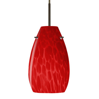 Buy bronze-with-red-cloud-glass-and-red-shade Besa Pera Pendant Outdoor (Damp) Pendant by Besa