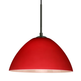 Buy black-with-red-matte-glass-and-red-shade Besa Tessa Pendant Outdoor (Damp) Pendant by Besa