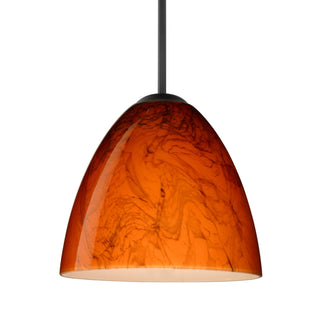 Buy black-with-habanero-glass-and-orange-shade Besa Vila Pendant Outdoor (Damp) Pendant by Besa