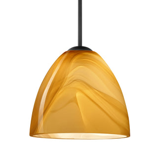 Buy black-with-honey-glass-and-yellow-shade Besa Vila Pendant Outdoor (Damp) Pendant by Besa