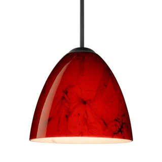 Buy black-with-magma-glass-and-red-shade Besa Vila Pendant Outdoor (Damp) Pendant by Besa