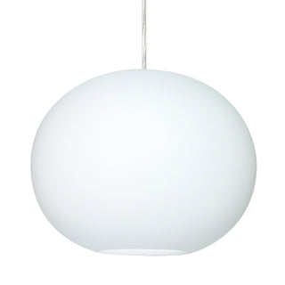 Buy satin-nickel-with-opal-matte-glass-and-white-shade Besa Jordo Pendant Outdoor (Damp) Pendant by Besa