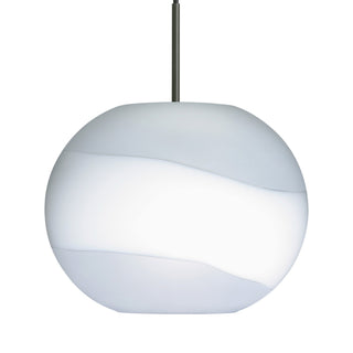 Buy black-with-opal-frost-glass-and-white-shade Besa Luna Pendant Outdoor (Damp) Pendant by Besa