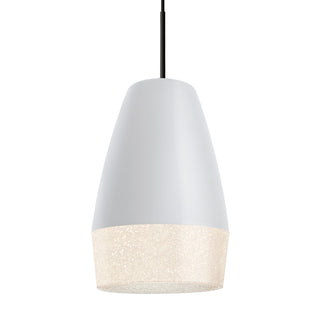 Buy black-with-white-glitter-glass-and-white-shade Besa Abu Pendant Outdoor (Damp) Pendant by Besa