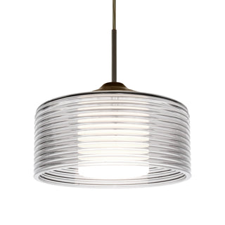 Buy bronze-with-clear-glass-and-clear-textured-shade Besa Belu Pendant Outdoor (Damp) Pendant by Besa