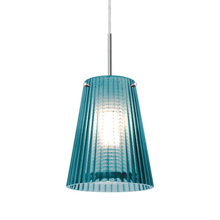 Buy black-with-blue-glass-and-beige-tan-shade Besa Dion Pendant Outdoor (Damp) Pendant by Besa