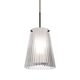 Buy bronze-with-clear-glass-and-clear-textured-shade Besa Dion Pendant Outdoor (Damp) Pendant by Besa