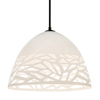 Buy black-with-white-glass-and-white-shade Besa Kiev Pendant Outdoor (Damp) Pendant by Besa