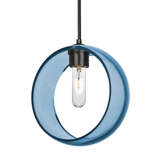 Buy black-with-trans-blue-glass-and-blue-shade Besa Mana Pendant Outdoor (Damp) Pendant by Besa