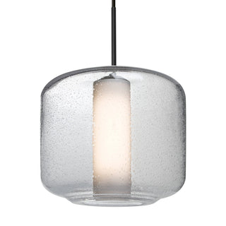 Buy black-with-clear-bubble-opal-glass-and-clear-seedy-shade Besa Niles Pendant Outdoor (Damp) Pendant by Besa