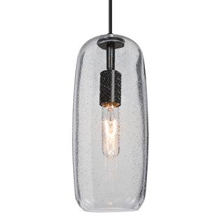 Buy black-with-clear-bubble-glass-and-clear-seedy-shade Besa Pinot Pendant Outdoor (Damp) Pendant by Besa