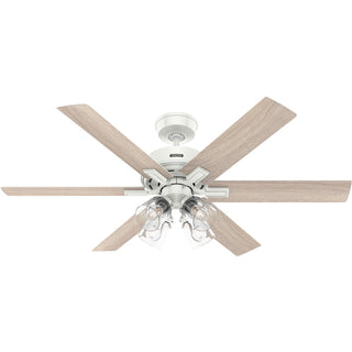 Buy fresh-white-finish-with-fresh-white-and-reversible-light-oak-blades Fonthill Ceiling Fan with Light by Hunter