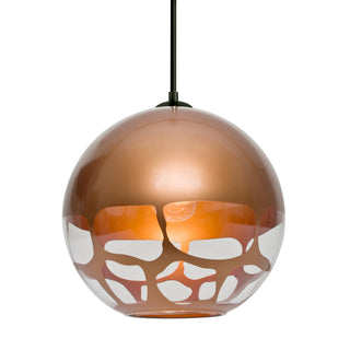 Buy black-with-copper-glass-and-metal-shade Besa Rocky Pendant Outdoor (Damp) Pendant by Besa