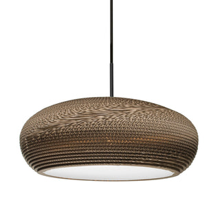 Buy black-with-corrugated-cardboard-glass-and-amber-brown-shade Besa Venus Pendant Pendant by Besa