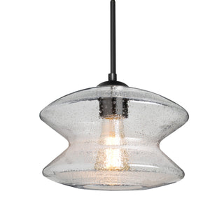 Buy black-with-clear-bubble-glass-and-clear-seedy-shade Besa Zen Pendant Outdoor (Damp) Pendant by Besa