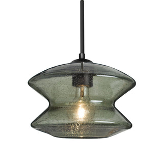 Buy black-with-moss-bubble-glass-and-green-shade Besa Zen Pendant Outdoor (Damp) Pendant by Besa