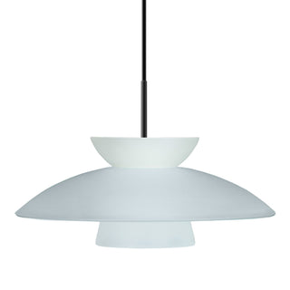 Buy black-with-frost-glass-and-frosted-shade Besa Trilo Pendant Outdoor (Damp) Pendant by Besa