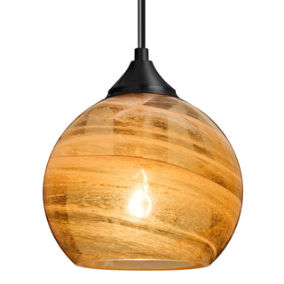 Buy black-with-vapor-amber-glass-and-yellow-shade Besa Jilly Pendant Outdoor (Damp) Pendant by Besa