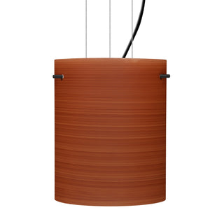 Buy black-with-cherry-glass-and-orange-shade Besa Tamburo Cable Pendant Outdoor (Damp) Pendant by Besa