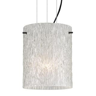 Buy black-with-glitter-stone-glass-and-white-shade Besa Tamburo Cable Pendant Outdoor (Damp) Pendant by Besa