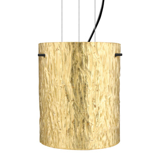 Buy black-with-stone-gold-foil-glass-and-gold-shade Besa Tamburo Cable Pendant Outdoor (Damp) Pendant by Besa
