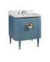 Lacquered Blue Linen / Natural / White / Polished Nickel