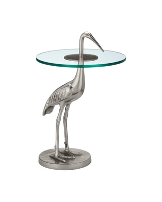 Buy nickel-clear Crane Collection Accent Table by Currey and Company