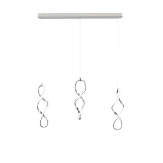 Buy chrome-and-white-shade Interlace Chandelier by W.A.C. Lighting