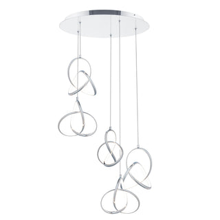 Buy chrome-and-white-shade Vornado Chandelier by W.A.C. Lighting