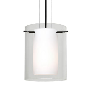 Buy black-with-clear-opal-glass-and-clear-shade Besa Pahu Cable Pendant Outdoor (Damp) Pendant by Besa