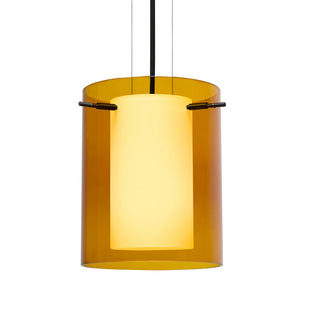 Buy black-with-transparent-armagnac-opal-glass-and-amber-brown-shade Besa Pahu Cable Pendant Outdoor (Damp) Pendant by Besa