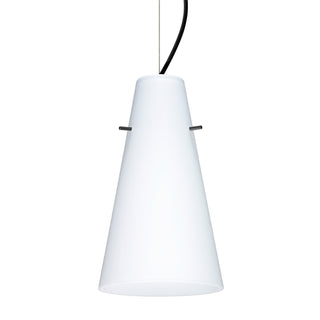 Buy black-with-opal-matte-glass-and-white-shade Besa Cierro Cable Pendant Outdoor (Damp) Pendant by Besa