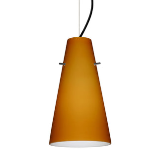 Buy black-with-amber-matte-glass-and-amber-brown-shade Besa Cierro Cable Pendant Outdoor (Damp) Pendant by Besa