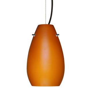 Buy black-with-amber-matte-glass-and-amber-brown-shade Besa Pera Pendant Outdoor (Damp) Pendant by Besa