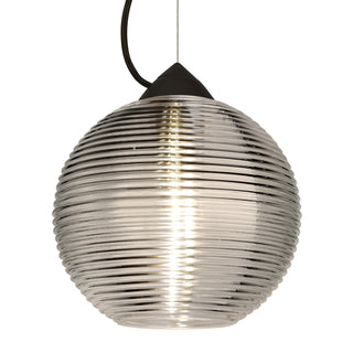 Buy black-with-smoke-glass-and-clear-textured-shade Besa Kristall Pendant Outdoor (Damp) Pendant by Besa