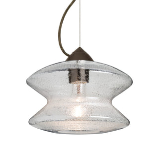 Buy bronze-with-clear-bubble-glass-and-clear-seedy-shade Besa Zen Cable Pendant Outdoor (Damp) Pendant by Besa