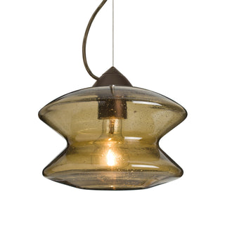 Buy bronze-with-latte-bubble-glass-and-amber-brown-shade Besa Zen Cable Pendant Outdoor (Damp) Pendant by Besa