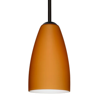 Buy black-with-amber-matte-glass-and-amber-brown-shade Besa Riva Pendant Outdoor (Damp) Pendant by Besa